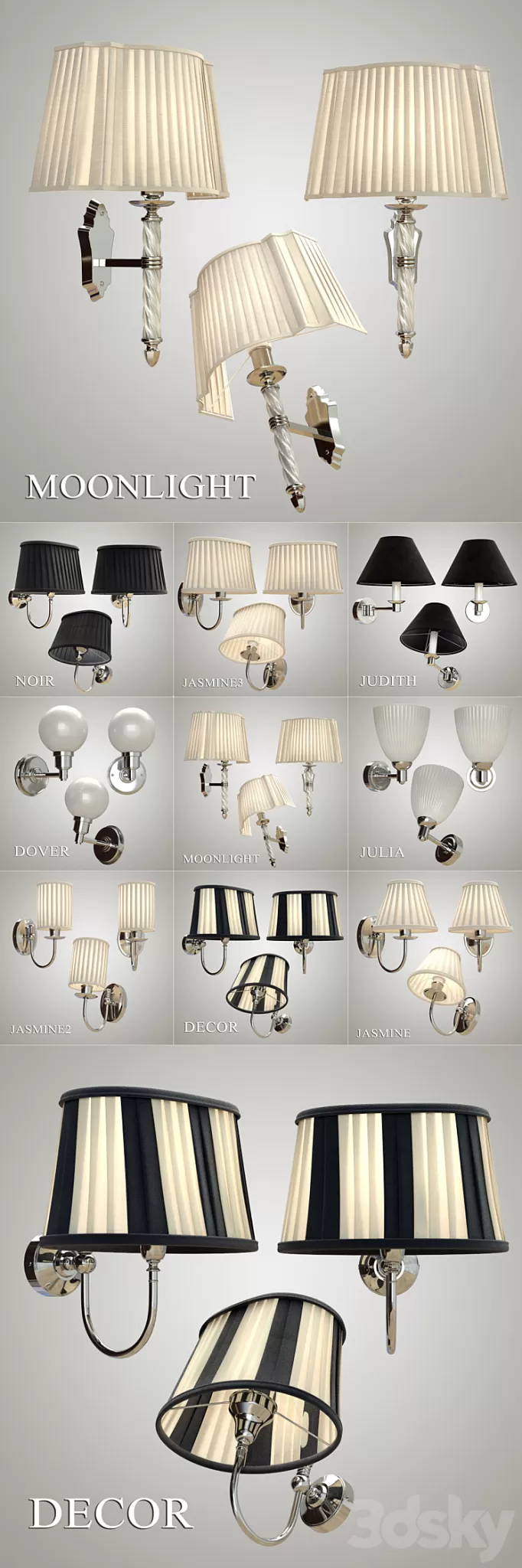 Devon & Devon \/ Sconces PART 2 3D Model Devon & Devon \/ Sconces PART 2 3D Model