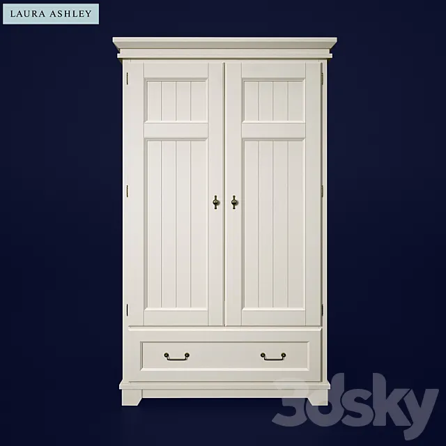 Devon Dove Grey Wardrobe – 2 Doors 3DModel