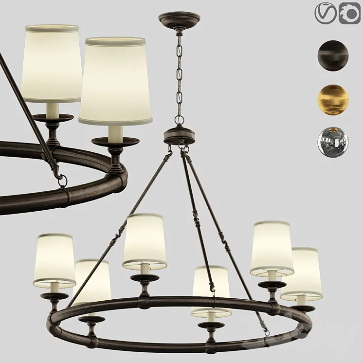Devon round chandelier 6 light 3D Model Free Download