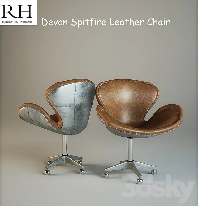 Devon seat Spitfire Leather Chair 3D Model Devon seat Spitfire Leather Chair 3D Model