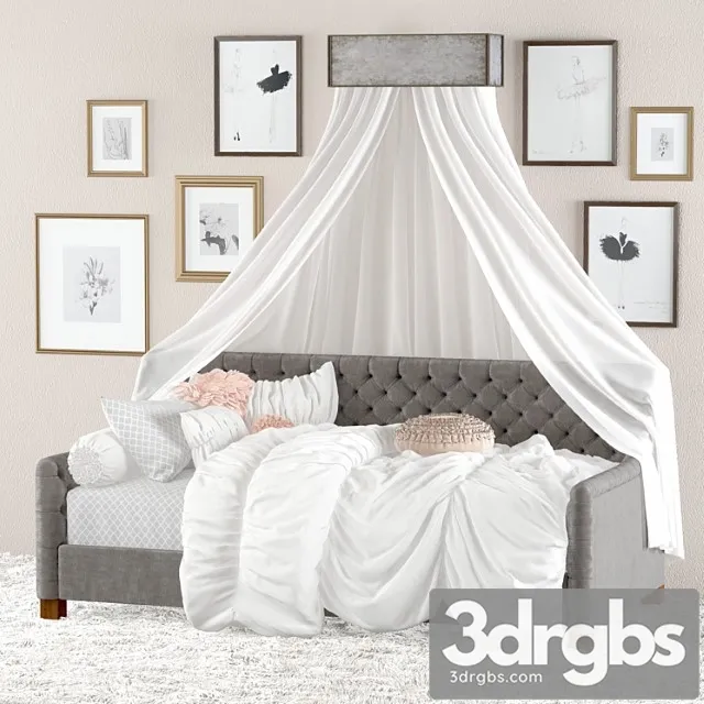 Devyn tufted velvet daybed  restoration hardware 2 3D Model Download