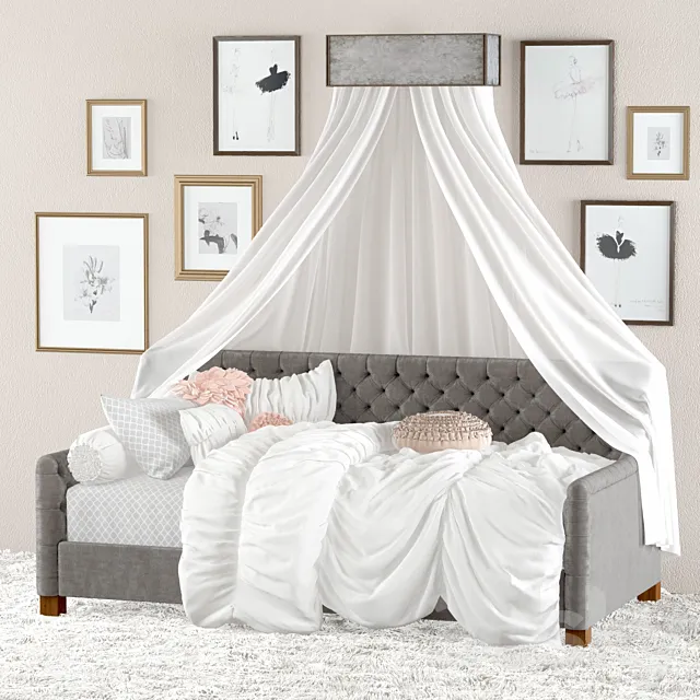 Devyn Tufted Velvet Daybed . Restoration Hardware 3DModel Devyn Tufted Velvet Daybed . Restoration Hardware 3DModel