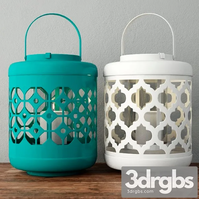 Dharma metal lantern set 3D Model Download
