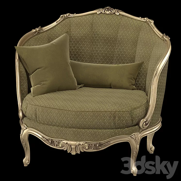 di mano in mano Barocchetto armchair 3D Model di mano in mano Barocchetto armchair 3D Model