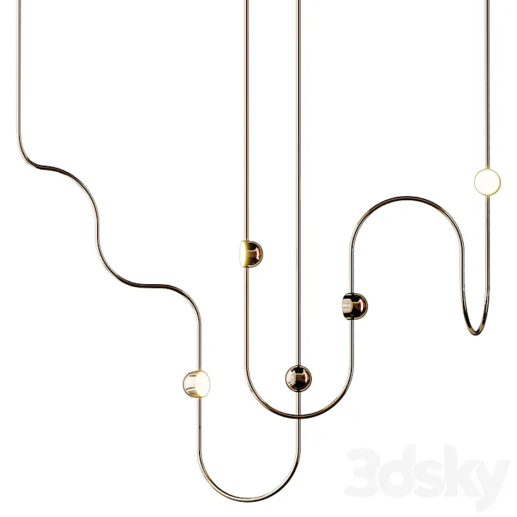 DIA CURVED 3 Pendant lamp Ovature Studios 3D Model Free Download