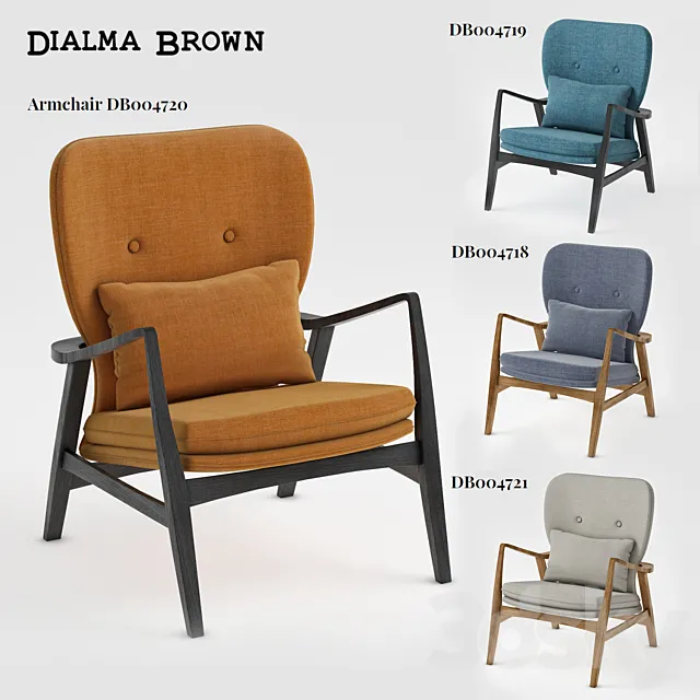Dialma Brown Armchairs 3D Model