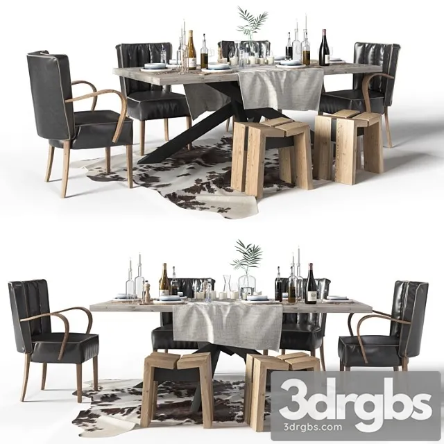 Dialma Brown Dining Set 2 3D Model Download