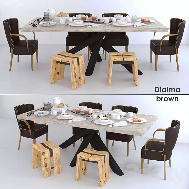 Dialma brown set 3D Model