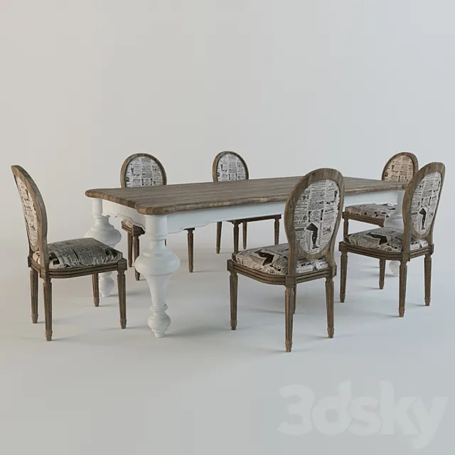 Dialma Brown Table Set 3D Model Dialma Brown Table Set 3D Model