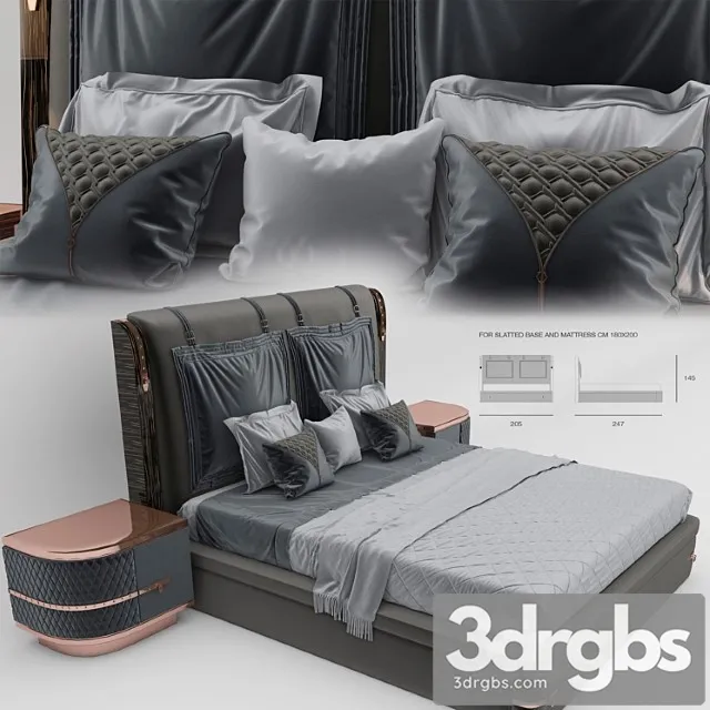 Diamond bed by turri 2 3D Model Download