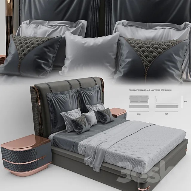 DIAMOND BED BY TURRI 3D Model DIAMOND BED BY TURRI 3D Model
