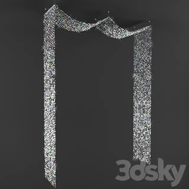 Diamonds Beaded Decor 3D Model Diamonds Beaded Decor 3D Model