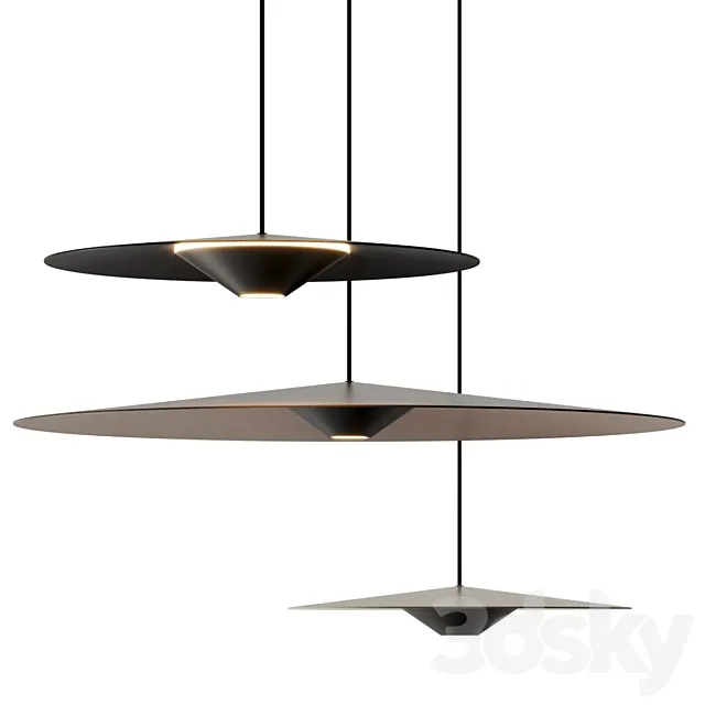 Diesel With Lodes UFO Pendant Lamps 3D Model Diesel With Lodes UFO Pendant Lamps 3D Model