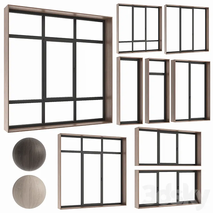 different windows 3D Model Free Download