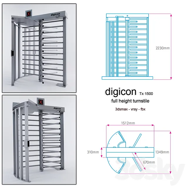 digicon turnstile 3D Model