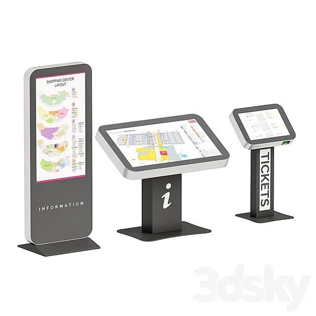Digital Display Stands 3D Model