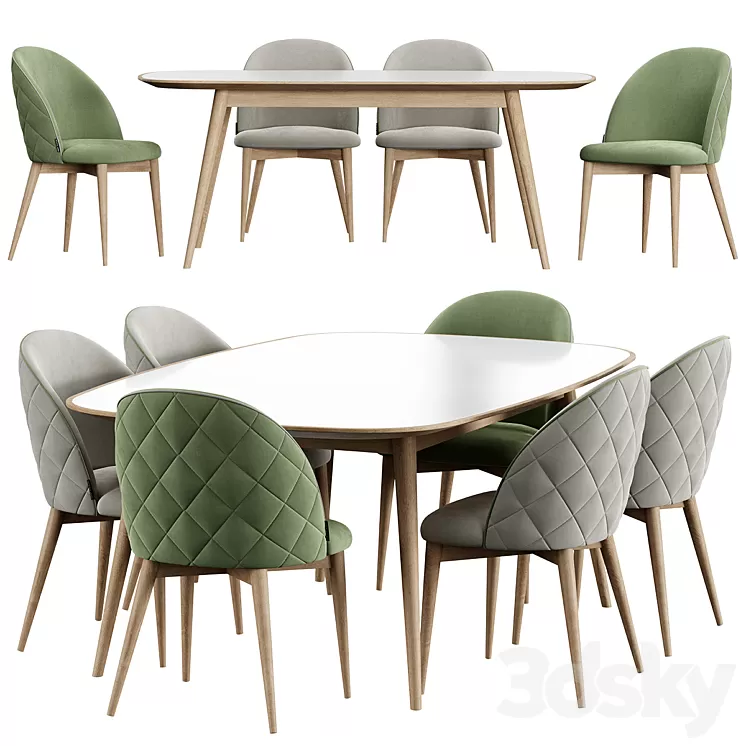 Dijon Chair HER 042 G Table 3D Model Free Download