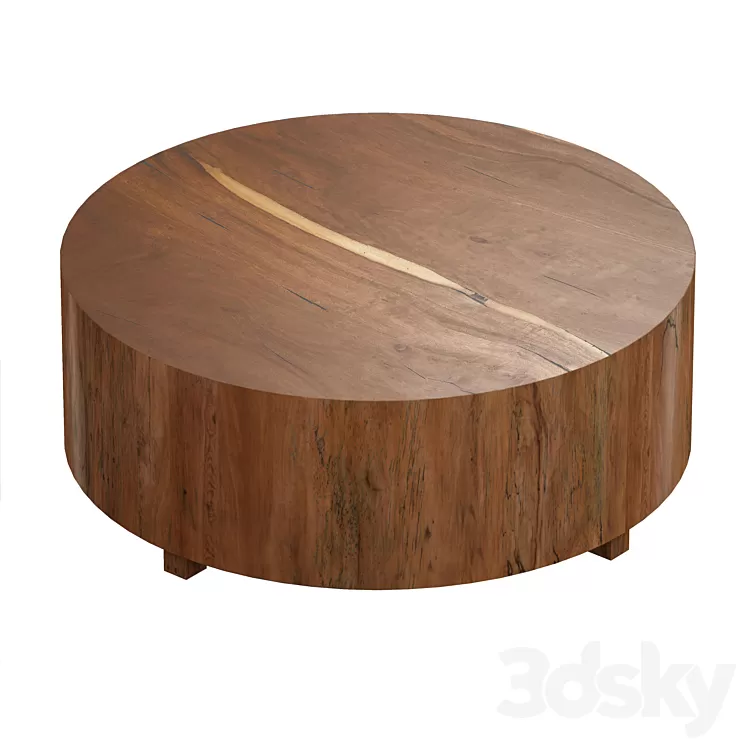 Dillon Natural Yukas Round Wood Coffee Table (Crate and Barrel) 3D Model Dillon Natural Yukas Round Wood Coffee Table (Crate and Barrel) 3D Model