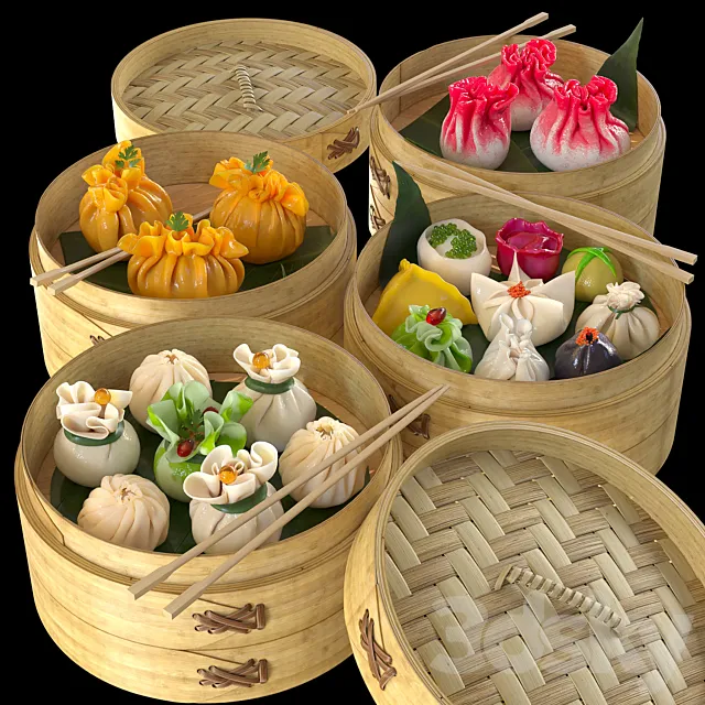 Dim Sum _ Dum Sam _ Chinese dumplings 3DModel