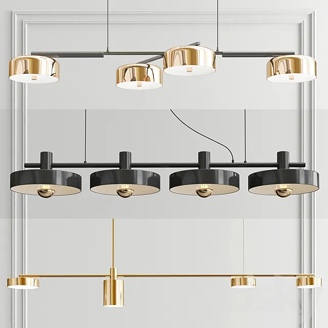 Diner Pendant Light – 3 types 3D Model Diner Pendant Light – 3 types 3D Model