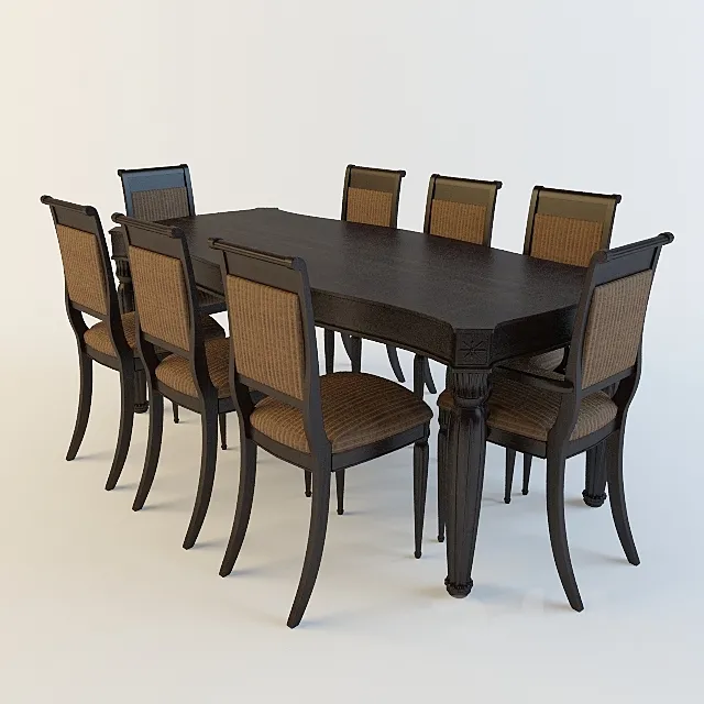 Dining at 8 persons 3DModel Dining at 8 persons 3DModel