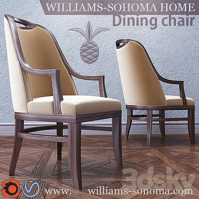 Dining chair arm 3D Model