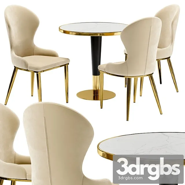 Dining chair constance and table madrid 2 3D Model Download