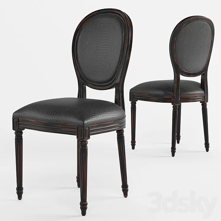 Dining chair French style LUIS 3D Model Dining chair French style LUIS 3D Model