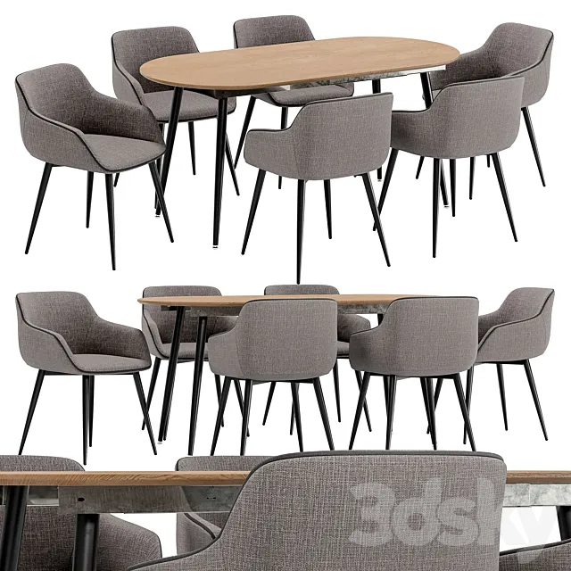 Dining chair IMR-624593 and table Colorado 3D Model Dining chair IMR-624593 and table Colorado 3D Model