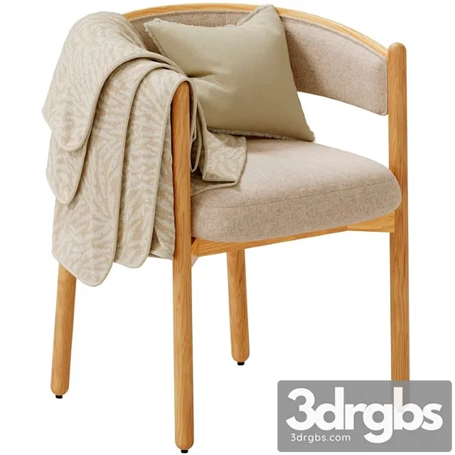 Dining chair in hevea and cotton, natesse Dining chair in hevea and cotton, natesse