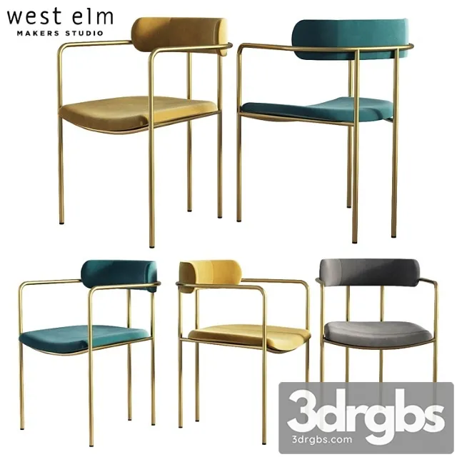 Dining chair lenox west elm 2 3D Model Download