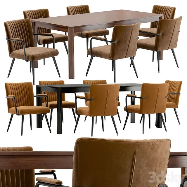 Dining chair Ronda and table Bergen Bgt35 3D Model Dining chair Ronda and table Bergen Bgt35 3D Model