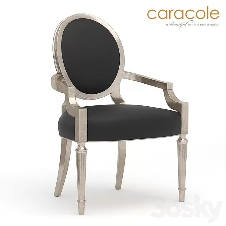 Dining chair with armrests Chit-chat TRA-ARMCHA-006 Caracole 3D Model
