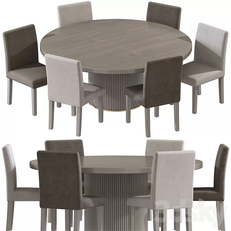 Dining Chairs \/ Table N_51 3D Model Free Download