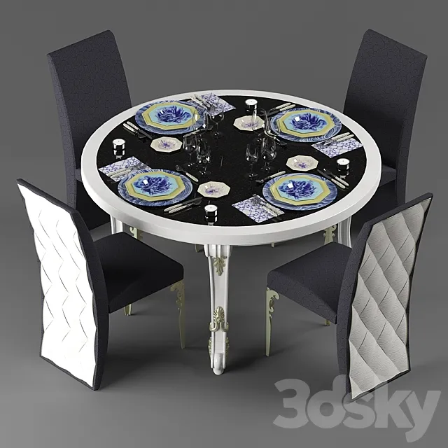 Dining Group 3D Model Dining Group 3D Model