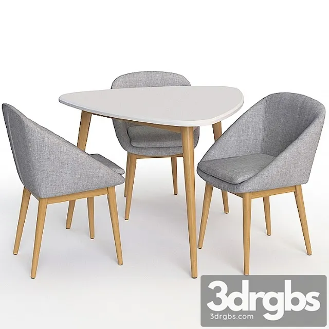 Dining group jimi la redoute. table + chair 2 3D Model Download