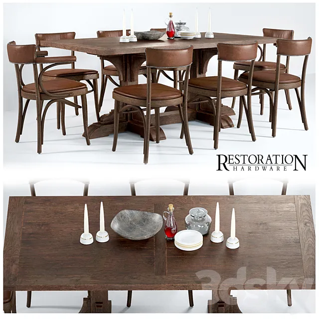Dining group RESTORATION HARDWARE 3DModel