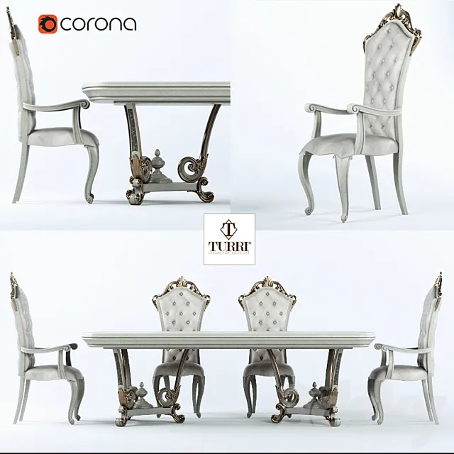 Dining Group Turri Baroque 3D Model