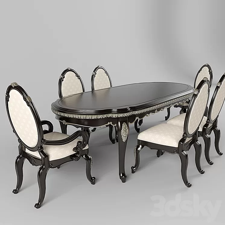 Dining Lavelle – Dark Truffle 3D Model Dining Lavelle – Dark Truffle 3D Model