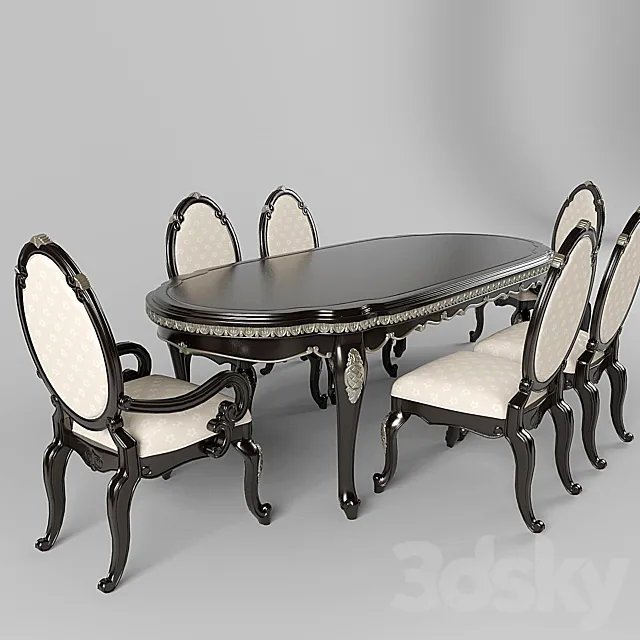Dining Lavelle – Dark Truffle 3DModel
