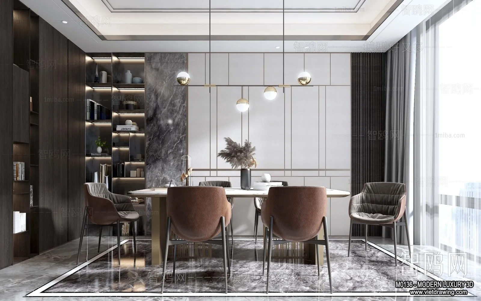 Dining Room – 3D Interior Scene – Luxury Style – 005 Dining Room – 3D Interior Scene – Luxury Style – 005