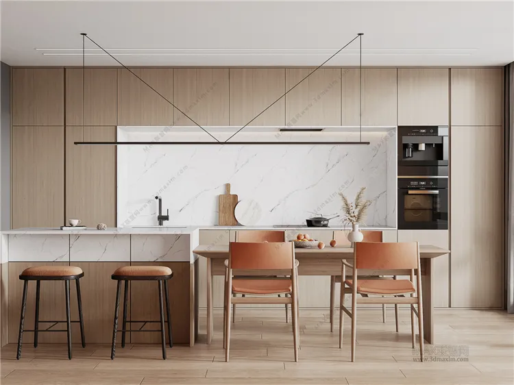 Dining Room 3D Interior Scene Model – Wabi Sabi Style – 024 Dining Room 3D Interior Scene Model – Wabi Sabi Style – 024