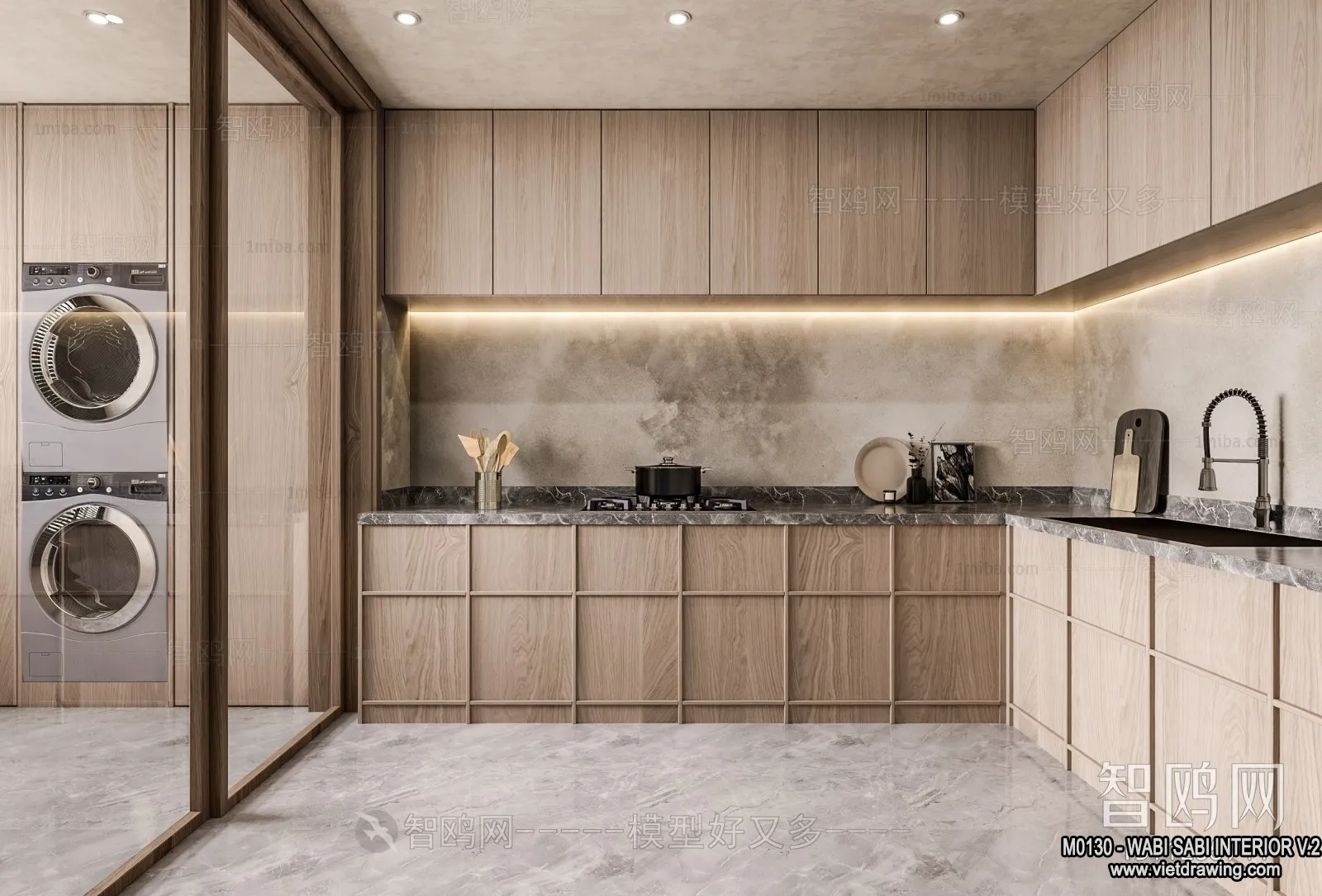 Dining Room 3D Interior Scene Model – Wabi Sabi Style – 040 Dining Room 3D Interior Scene Model – Wabi Sabi Style – 040