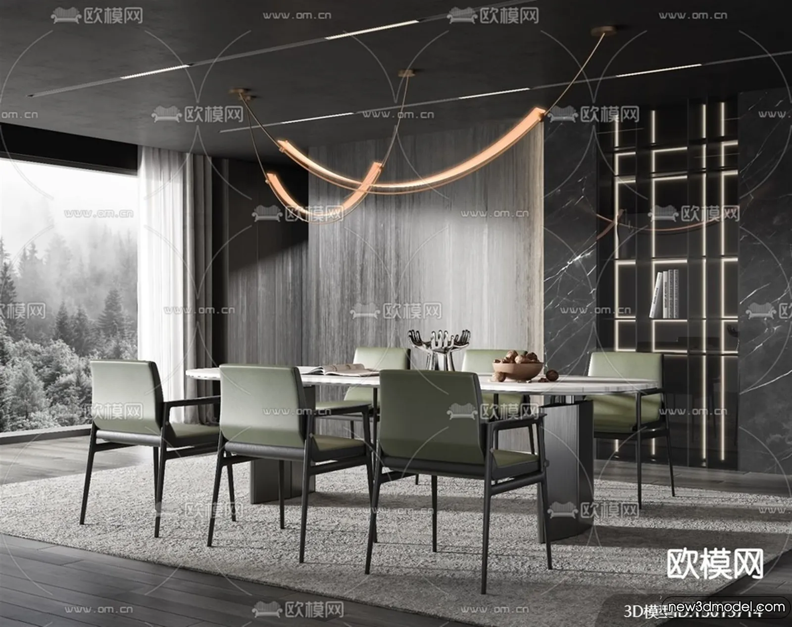 Dining Room – 3D Models – 3D Interior Scenes – 002 Dining Room – 3D Models – 3D Interior Scenes – 002