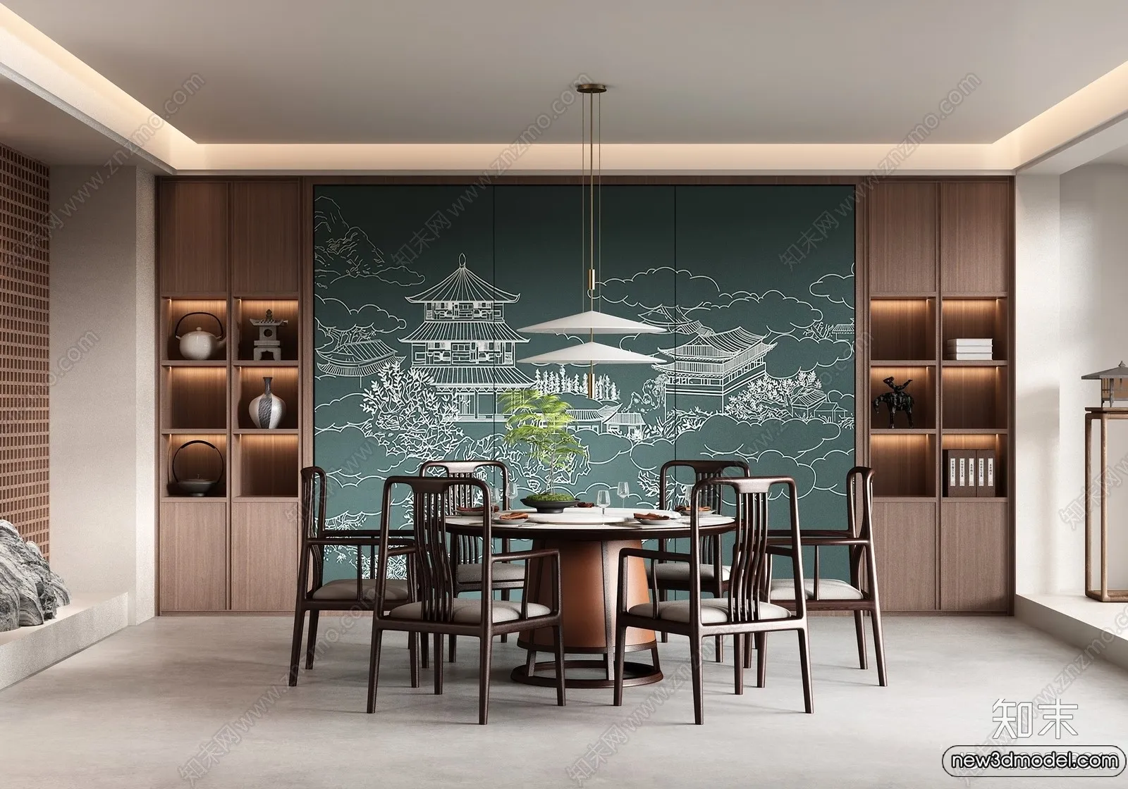 Dining Room – 3D Models – 3D Interior Scenes – 008 Dining Room – 3D Models – 3D Interior Scenes – 008