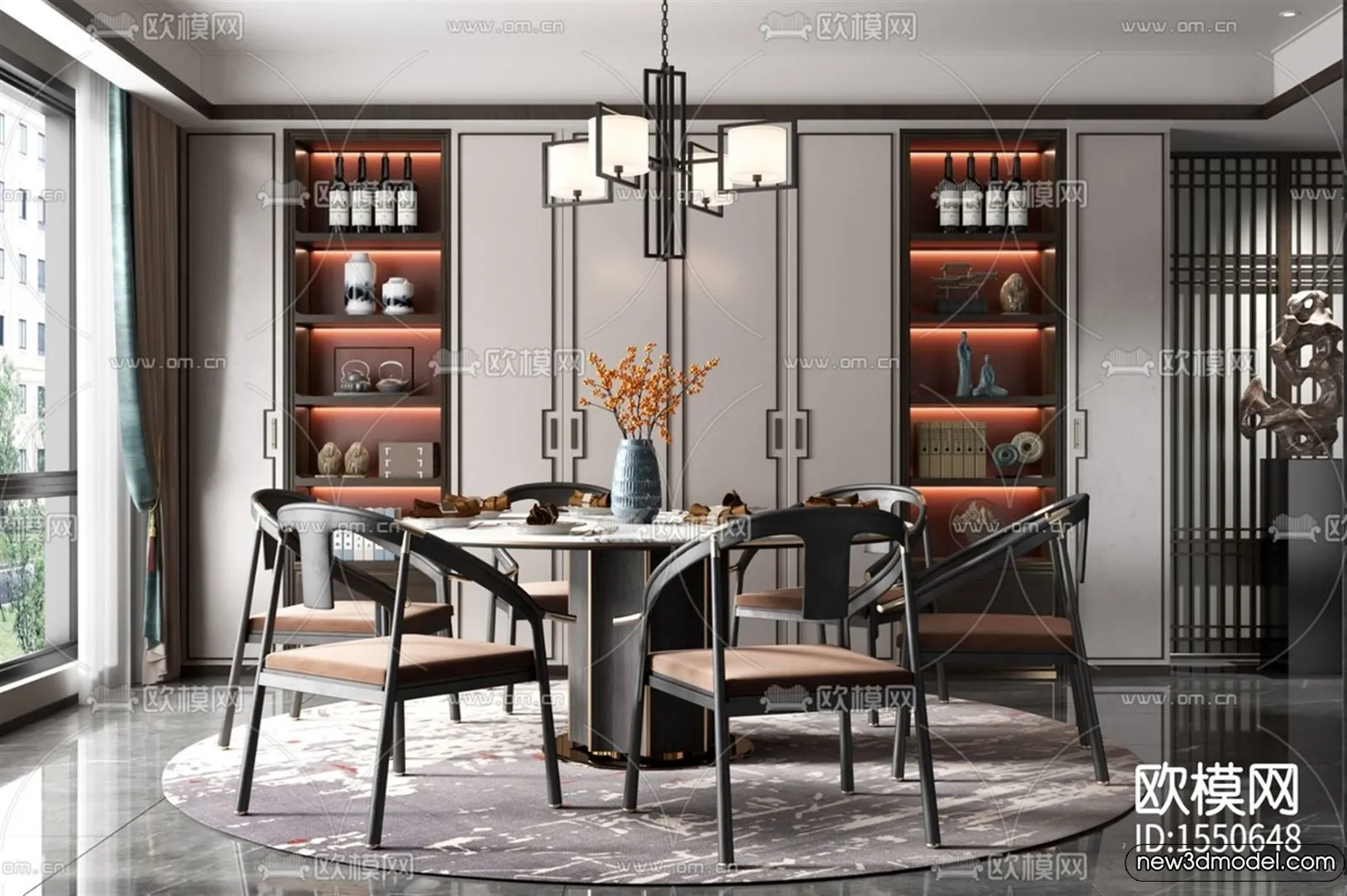 Dining Room – 3D Models – 3D Interior Scenes – 014 Dining Room – 3D Models – 3D Interior Scenes – 014