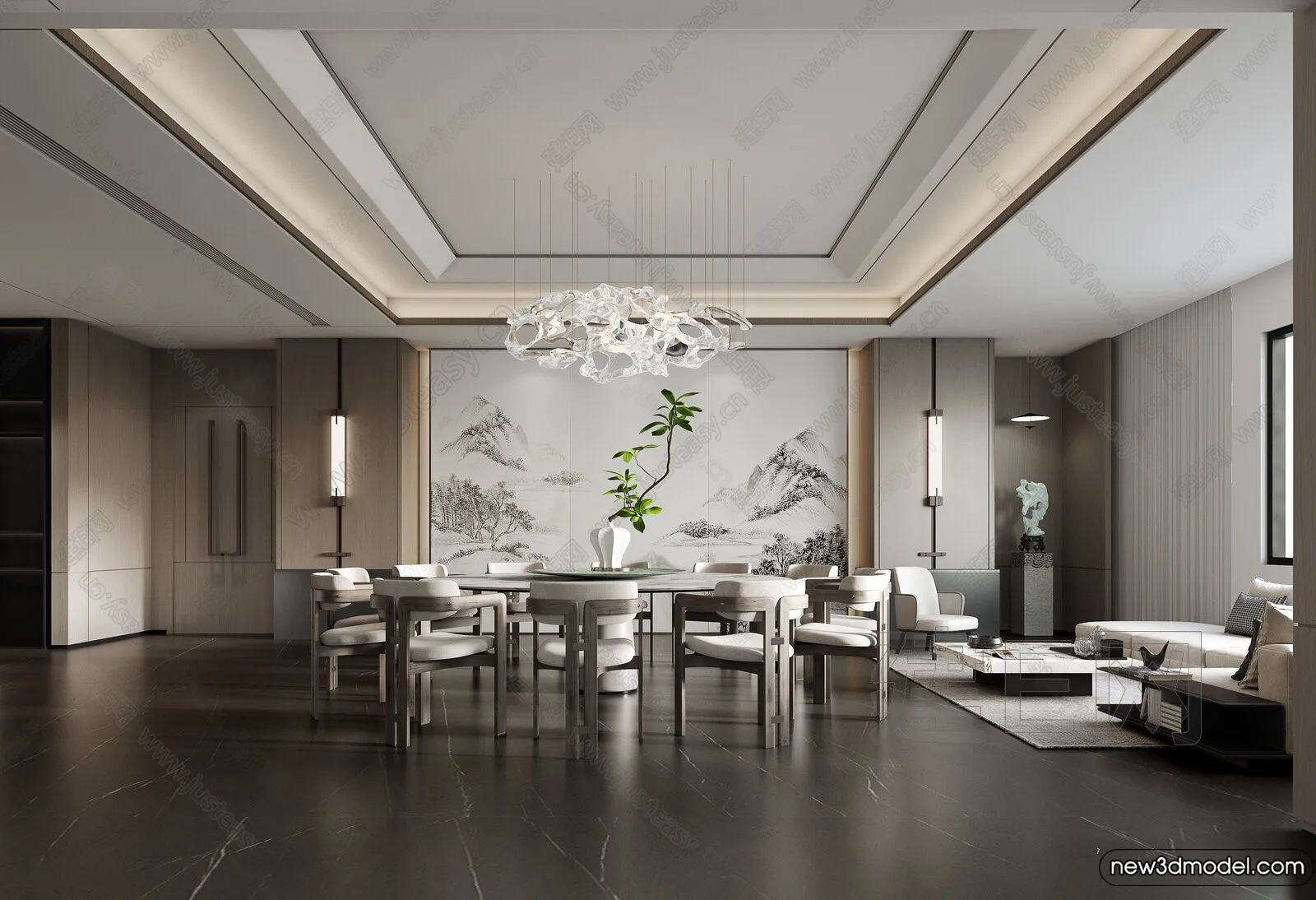 Dining Room – 3D Models – 3D Interior Scenes – 016 Dining Room – 3D Models – 3D Interior Scenes – 016