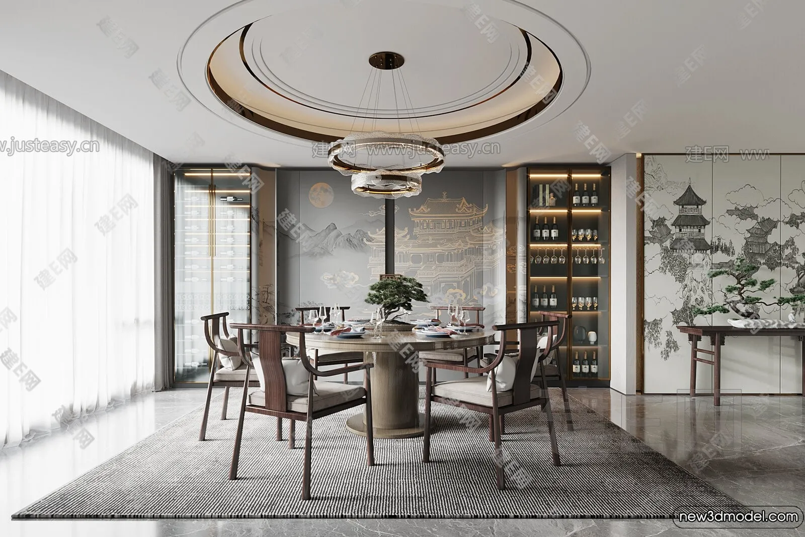 Dining Room – 3D Models – 3D Interior Scenes – 017 Dining Room – 3D Models – 3D Interior Scenes – 017