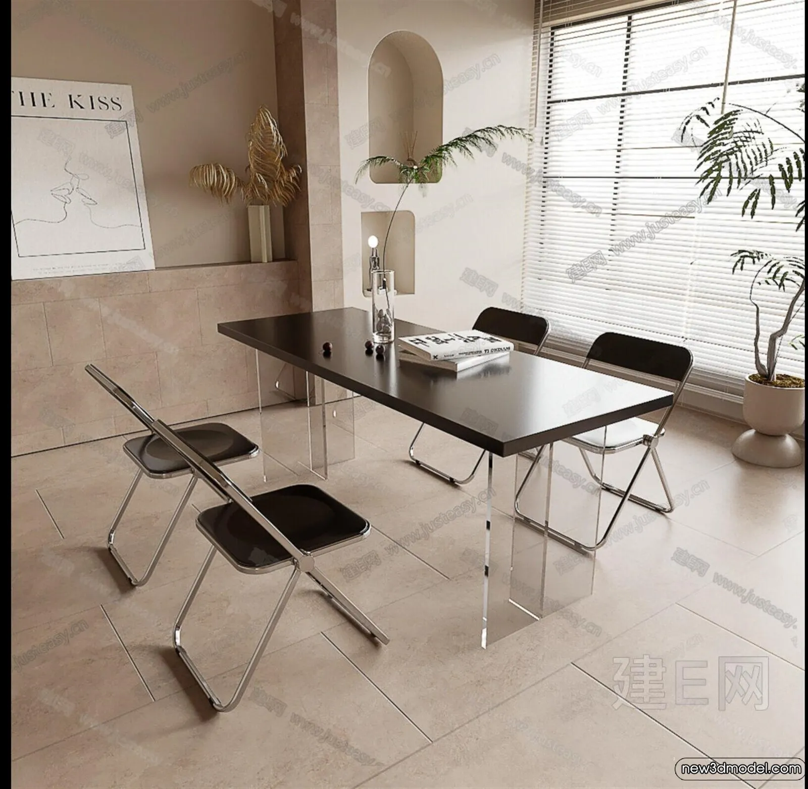 Dining Room – 3D Models – 3D Interior Scenes – 019 Dining Room – 3D Models – 3D Interior Scenes – 019