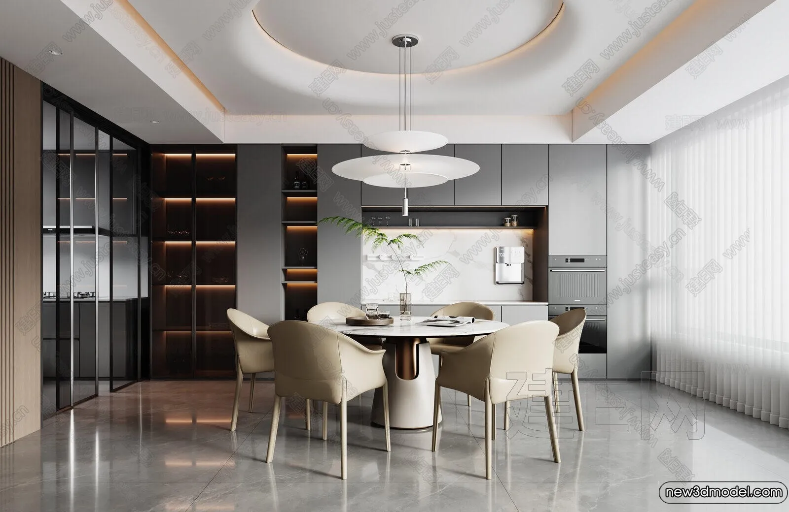 Dining Room – 3D Models – 3D Interior Scenes – 028 Dining Room – 3D Models – 3D Interior Scenes – 028